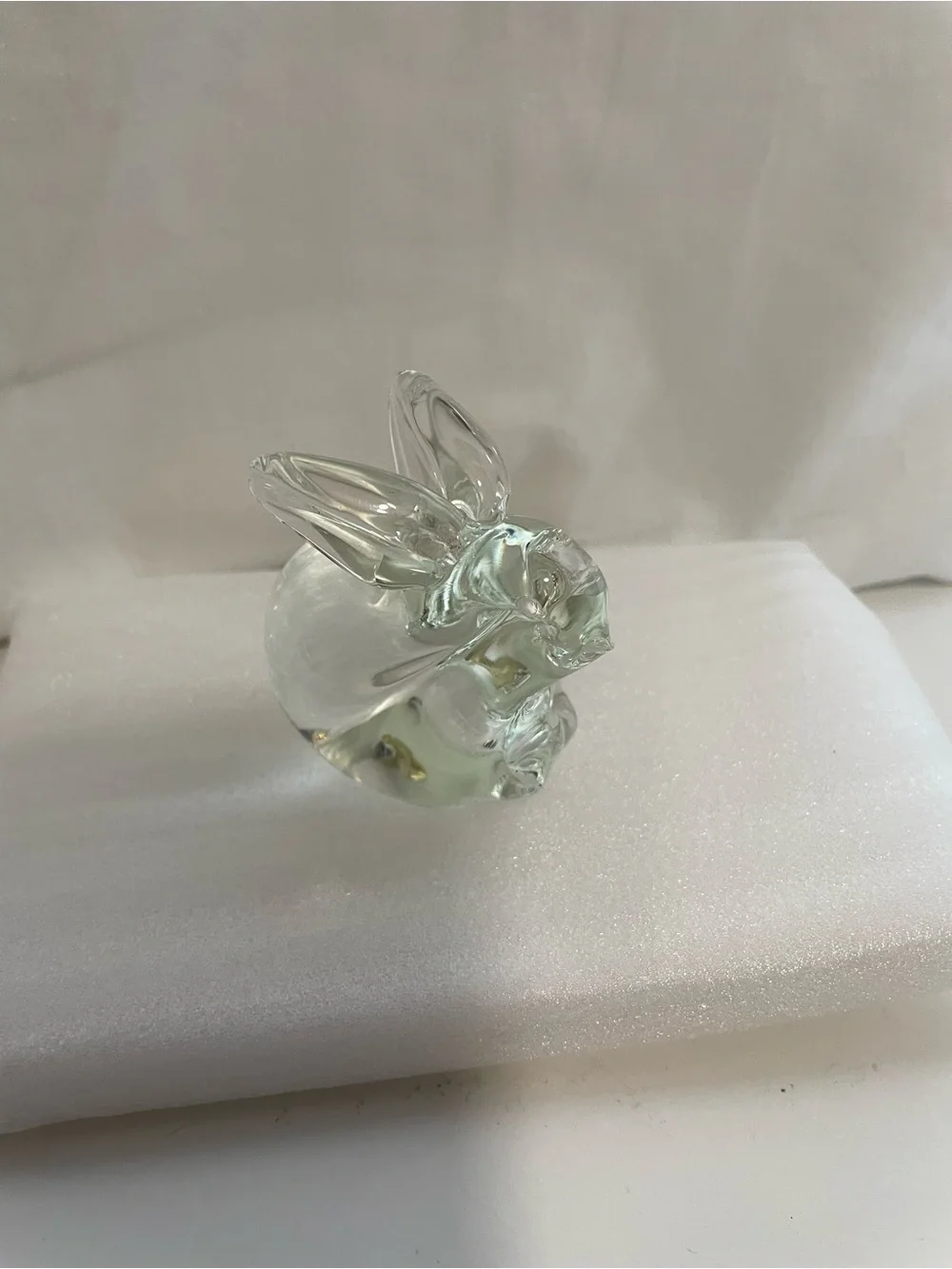 Clear Glass Bunny Figurine Decorative Accent